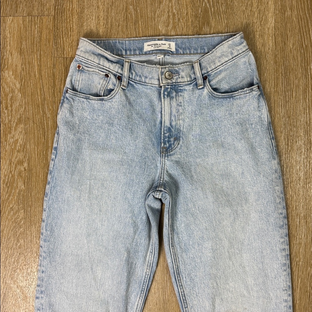 Abercrombie & Fitch 90s Straight Low Rise Curve Love Jeans size 27 Long Tall - Picture 8 of 12